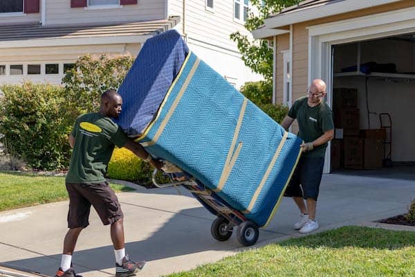 roseville movers with furniture on dolly